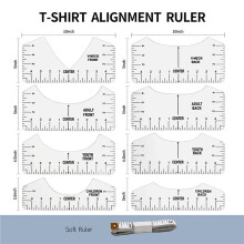 18-Teiliges T-Shirt-Ausrichtungswerkzeug, T-Shirt-FüHrungslineal zum Entwerfen Von Kleidung, PVC-T-Shirt-Lineale Hinten und Vorne Ausgerichtet