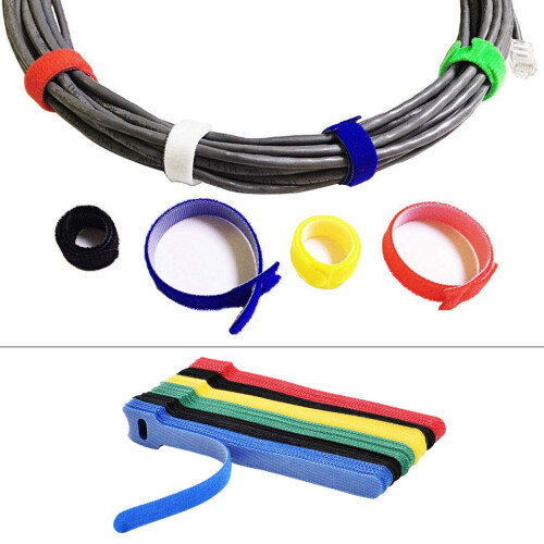 100PCS Reusable Color Mixing Cable Cord Strap Hook Loop Ties Tidy Organiser Tool Fastener Management 2