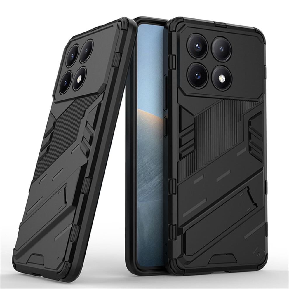 Shockproof Duallayer Protective Case With Foldable Kickstand For Xiaomi Poco X6 Pro Black 9771547086871