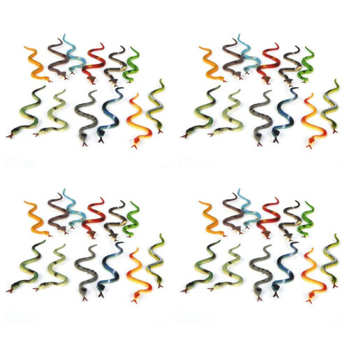 Plastic Reptile Animal Snake Model Toy 48Pcs Multicolour