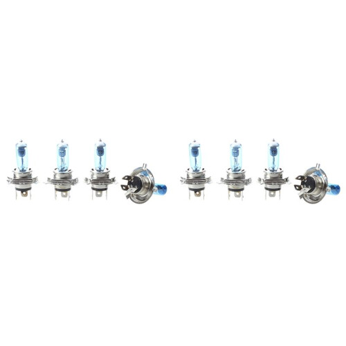 8 Lamps Halogen Bulbs Car Headlights H4 White Light 100W 12V