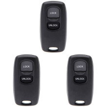 3X Uncut Key Replacement 2 Button Keyless Entry Remote Key Fob Shell Case and Button Pad Compatible with 2 3