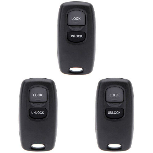 3X Uncut Key Replacement 2 Button Keyless Entry Remote Key Fob Shell Case and Button Pad Compatible with  2 3