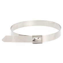 100 Pcs 0.39 inch x 15.75 inch Stainless Steel Metal Cable Zip Tie Wrap Exhaust Straps