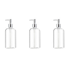 3X Soap Dispenser Clear Glass Soap Dispenser with Pump 16 Oz Refillable Liquid Hand Soap Dispenser for Bathroom Kitchen
