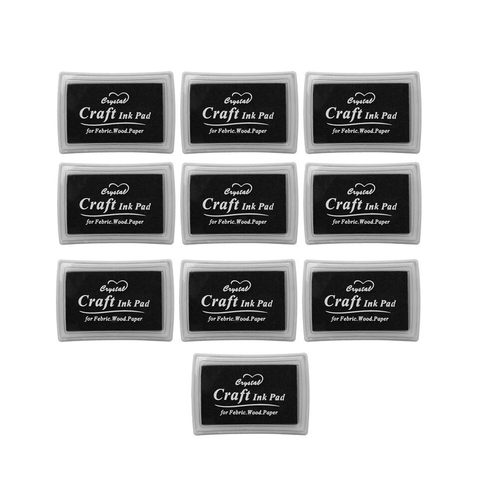 10X Black Ink Pad Inkpad Rubber Stamp Finger Print Non-Toxic Baby Safe 6032296711487