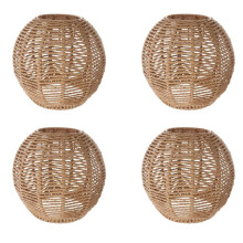 4X Haus Beleuchtung Rattan Lampen Abdeckung Handgefertigter Gewebter Kronleuchter Retro Lampenschirm Gastfamilie Lampenschirm Dekorativer Kronleuchter
