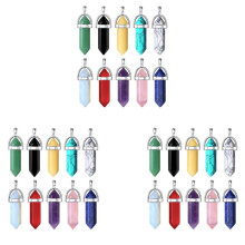 30 Stücke Healing Kristall Anhänger Charms Schmuck Machen Natürlichen Edelstein Bulk Amethyst Obsidian Rosen Quarz Karneol