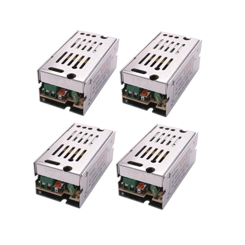 4X Voltage Transformer Power Supply Ac 110/220V To 12V 1A Silver 6031501841353