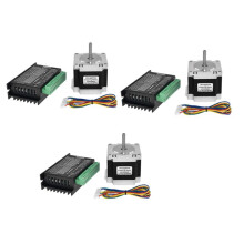 3X Nema 23 23HS5628 Motor Paso una Paso 57 Motor 2.8A con TB6600 Controlador de Motor Paso una Paso NEMA17 23 para Piezas de Piezas de Impresoras CNC
