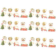 Christmas Napkin Rings - Set of 48 Napkin Holder Rings for Holiday Christmas Table Decoration Elk Napkin Buckle