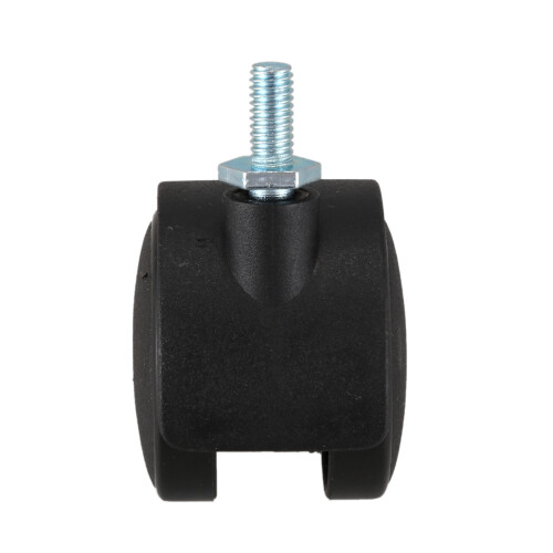 8Pcs 6mm Threaded Stem 40mm Dual Wheel Rotatable Caster Black 2