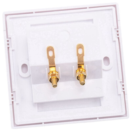 2X Wall Socket Connection Port with 2 Jack Speaker White 2