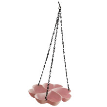 Heavy Duty Plastic Hanging Bird Feeder Food Container-Pink