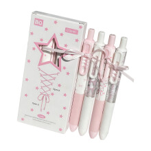Stylo à encre Gel rétractable avec ruban de dentelle, poignée-N1
