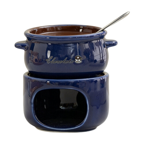 Chocolate Cheese Butter Melting Ceramic Cup Equipped-dark blue