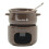 Ceramic Melting Pot With Fork For Chocolate Cheese-Coffee color 1