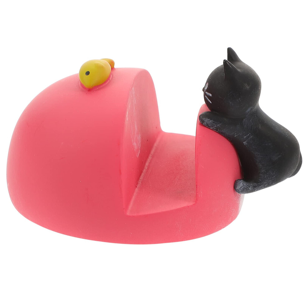 Cute Cat Phone Stand For Desk With Adorable Cat Design, Stable Holder For Cellphones And Tablets Red 9092120829129