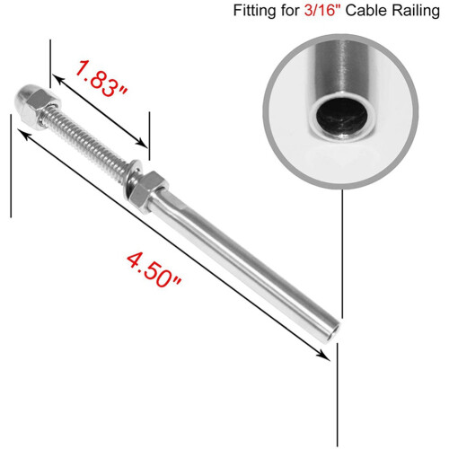 40Pack Threaded Terminal Stud Stainless T316 Marine Grade Stud End Fitting Terminal