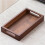 2X Rectangular Bamboo Wood Tea Tray Display Plate Walnut Color Cup Storage Handle Japanese Tea Set Tray 29x20x4cm 3
