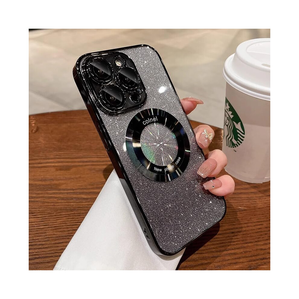 Glitter Magsafe Case Shockproof Slim Sparkly Bumper Cover For Women For Iphone 15 Pro Max Black 9771547087373