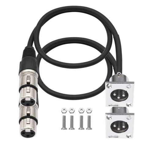 4er-Pack D-Typ-XLR-Kabel, Durchgangsstecker, D-XLR-Stecker auf Buchse für Premium-Stagebox, Patchpanel, Panelmontage 1