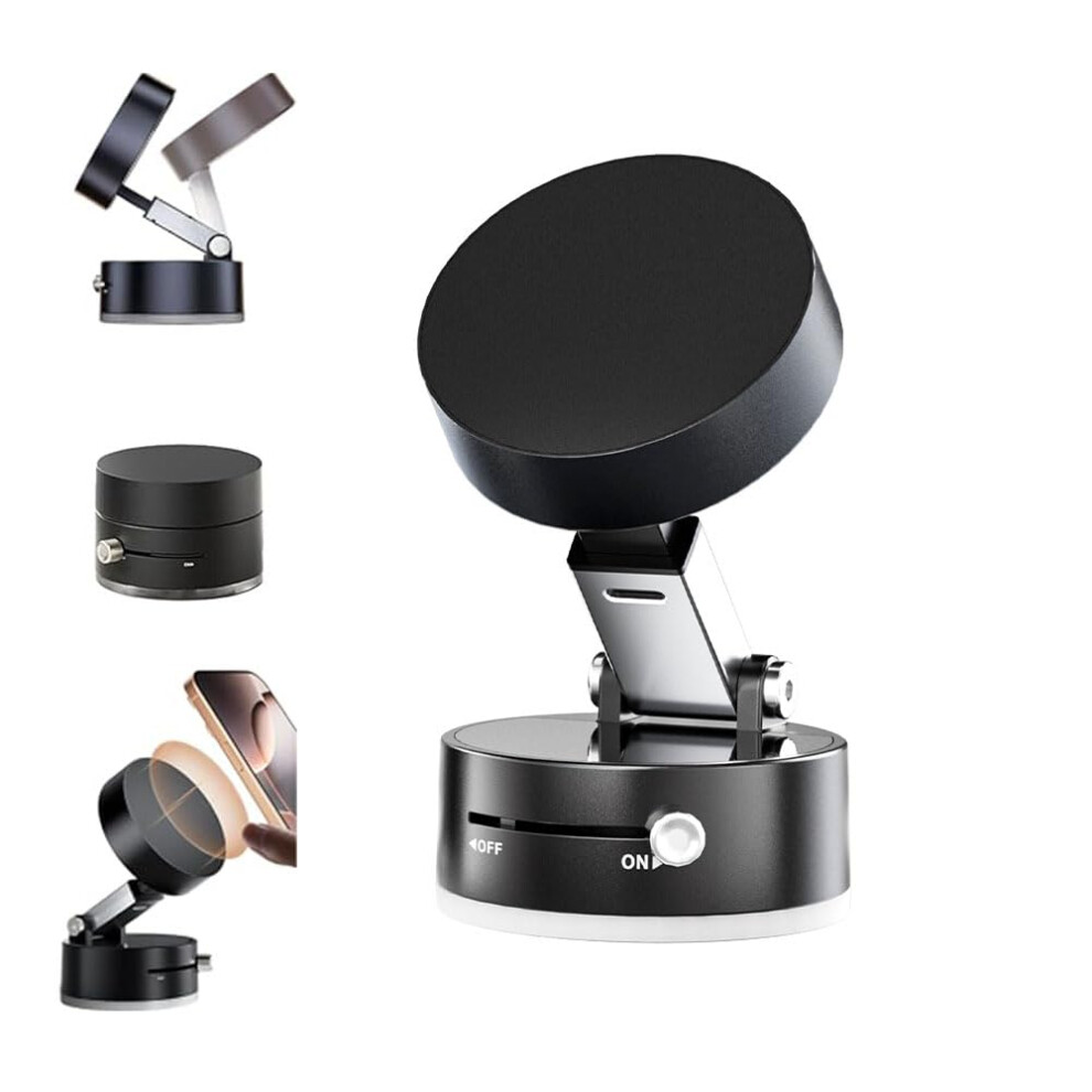 Phone Holder For Car With Vacuum Suction, Foldable Retractable 360 Swivel Doublesided Mount Black 9092120829846