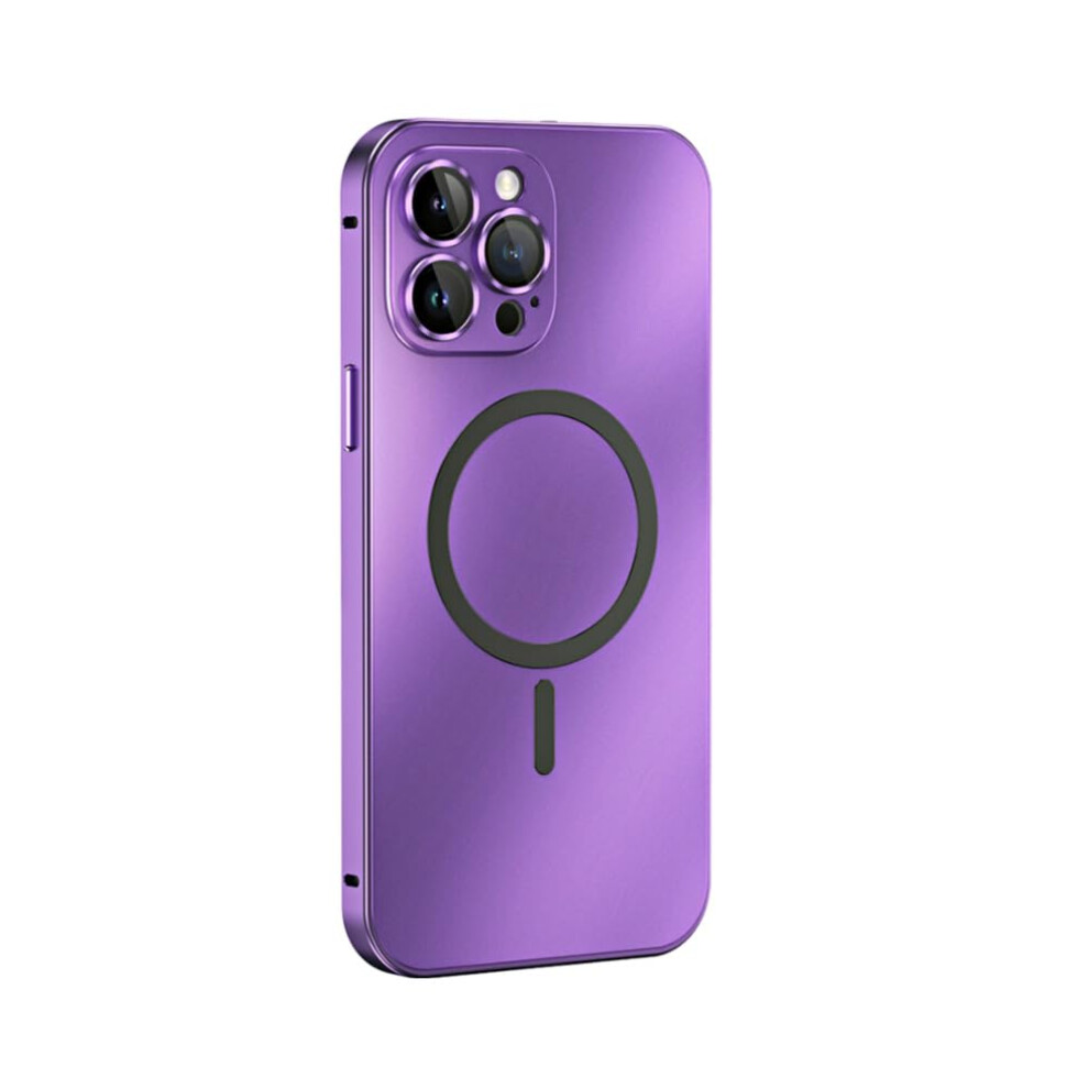 Case With Slim Shockproof Protection And Aluminum Frame For Magsafe Iphone 14 Purple 9092120829860