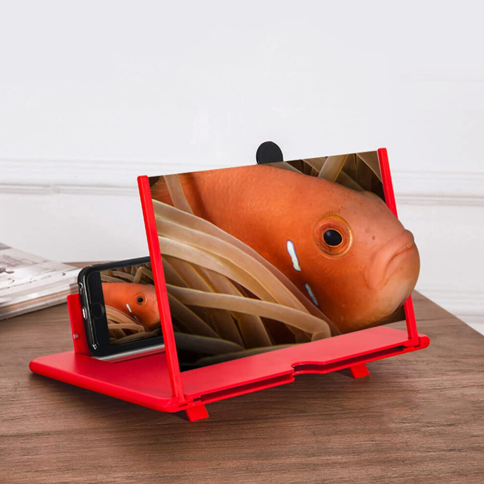 12 Inch Phone Screen Magnifier With Stand, Ultraclear Folding Mobile Screen Amplifier, Red 9092120829884