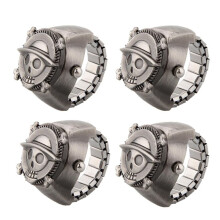 4X Vintage Cute Skull Pirate Metal Pocket Finger  Watch