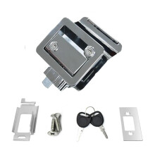 RV Door Lock with Key White, Durable Zinc Alloy Camper Trailer Door Latch Handle for Easy Replacement