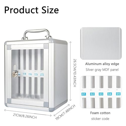 Wall Mounted Cell Phone Locker Cabinet with Numbered Lock Compartments and Soft Lining for Classroom 2
