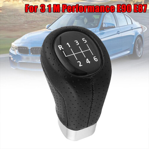 6 Speed Gear Shift Knob Leather for - 1Series 3Series E81 E82 E87 E88 E90 E91 E92 E93 1