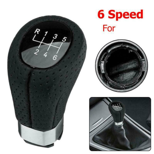 6 Speed Gear Shift Knob Leather for - 1Series 3Series E81 E82 E87 E88 E90 E91 E92 E93 2