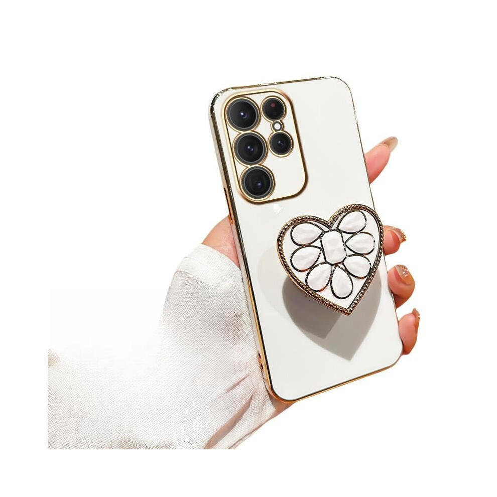 Case For Samsung Galaxy S23 Ultra Shockproof Soft Tpu Silicone Cover With Hidden Kickstand And Heart Design 9771547088202