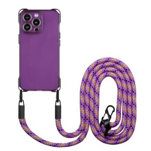 Lanyard Case Shockproof Clear Silicone Crossbody Cover with Neck Strap for iPhone 16 Pro