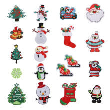 Christmas Patches Sew Iron Embroidered 18PCS Xmas Tree Santa Cute Appliques for DIY Crafts Clothes Decorations