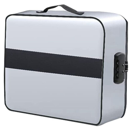 Document Bag with Lock - Fireproof Moisture Proof 3-Layer 15X11 Inch Important Document Organizer (Silver) 1