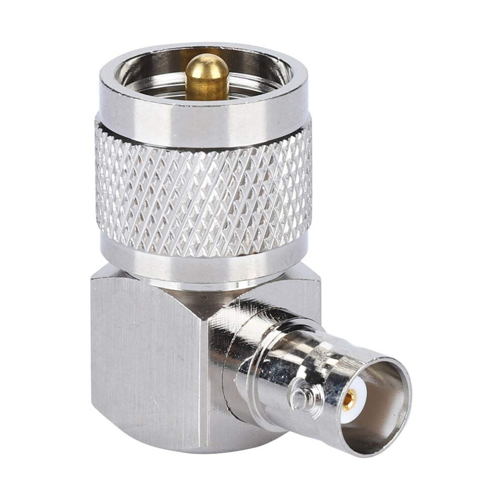 Uhf Pl259 Male To Bnc Female Right Angle Coaxial Adapter For Radio Antenna, Durable 50 Ohm Connector 9330225043423