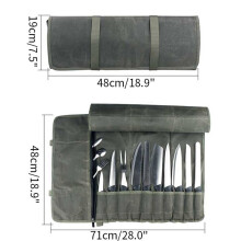 3X Rollen Tasche Chef Messer Tasche Küchen Aufbewahrungs Taschen Tragbarer Messer Halter Multifunktions Messer Trage Tasche Chef Werkzeug Organizer