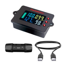 8120V 50A Battery Monitor with Color Display, Bidirectional Coulomb Counter Energy Meter