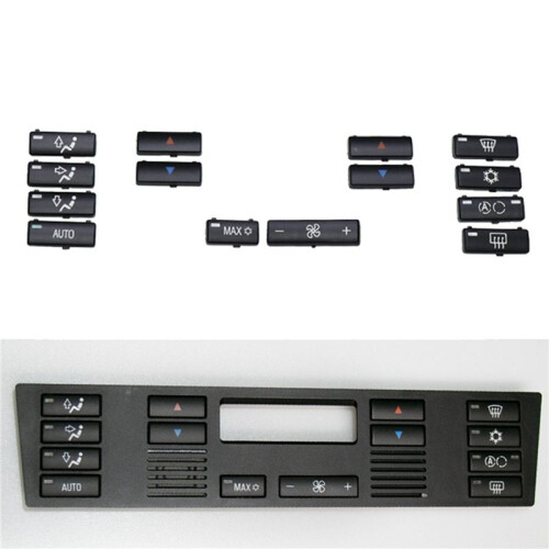 4X 14 Button Key Cap Car Air Conditioner A / C Control Panel  Button Key Cover for  E39 E53 525I 530I 540I M5 2