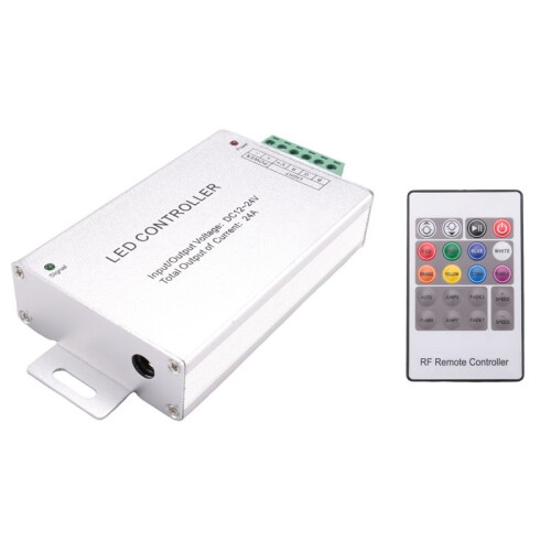 3X LED Controller 12-24V Low Pressure RF Colorful 20-Key Remote Control RGB Light Bar Dimming Controller 1