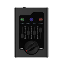 Sound Card Microphone Sound Card  OTG Function for Computer Singin Stage Live Streaming Black