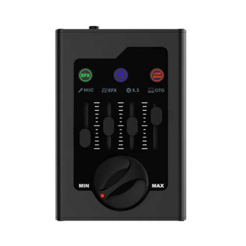 Sound Card Microphone Sound Card  OTG Function for Computer Singin Stage Live Streaming Black