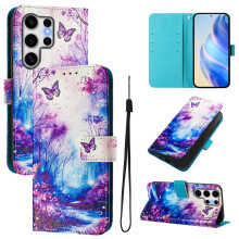 Leather Flip Wallet Case with Magnetic RFID Blocking and Kickstand for Samsung Galaxy S25 Ultra