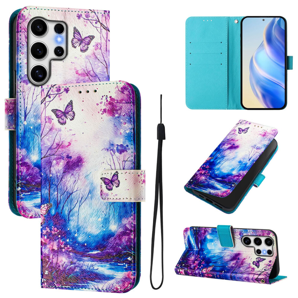 Leather Flip Wallet Case With Magnetic Rfid Blocking And Kickstand For Samsung Galaxy S25 Ultra 9771547088745