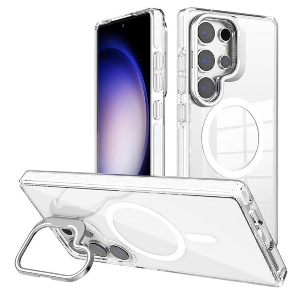 Magnetic Shockproof Slim Cover With Lens Stand Wireless Charging For Samsung Galaxy S25 Ultra Case White 9771547088882