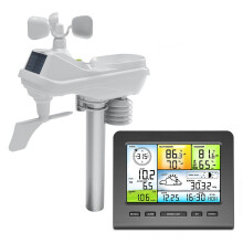 Estação Meteorológica Externa com Sensor WiFi, Previsão de Estações Meteorológicas, Display Colorido, Temperatura, Umidade, Medidor de Vento,