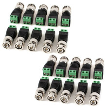 20 Pack BNC Video Balun Male CCTV Connectors for Cat5 Cat6 Security Camera Installation